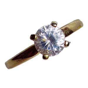 GP Sterling Silver 925 Solitaire Round Cut Cubic Zirconia Ring Size 7.75 Jewelry